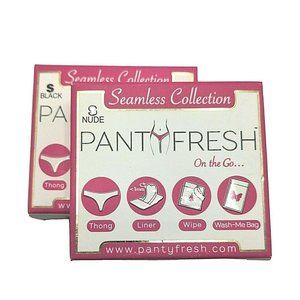 BOGO Panty Fresh Emergency Thong Underwear Kit Seamless Black and Nude S NEW